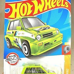 2022 Hot Wheels #13 HW Turbo 2/10 '85 HONDA CITY TURBO II Neon Lime w/WhiteAD Sp
